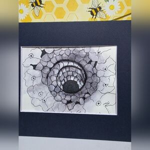 The Deep Dark Well Zentangle Monochrome Art